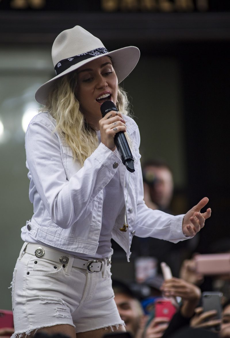 Miley Cyrus performing on the Today show in New York, May 2017